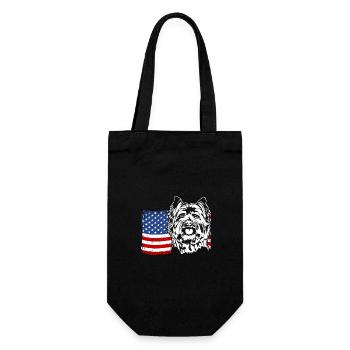 Cairn Terrier US Amérique Drapeau Chiens Chien Wilsigns - Sac à bouteille - noir - Devant