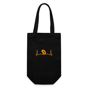 Bitcoin BTC Crypto Blockchain Münze Börse Coin - Geschenkbeutel für Flaschen - Schwarz - Vorne