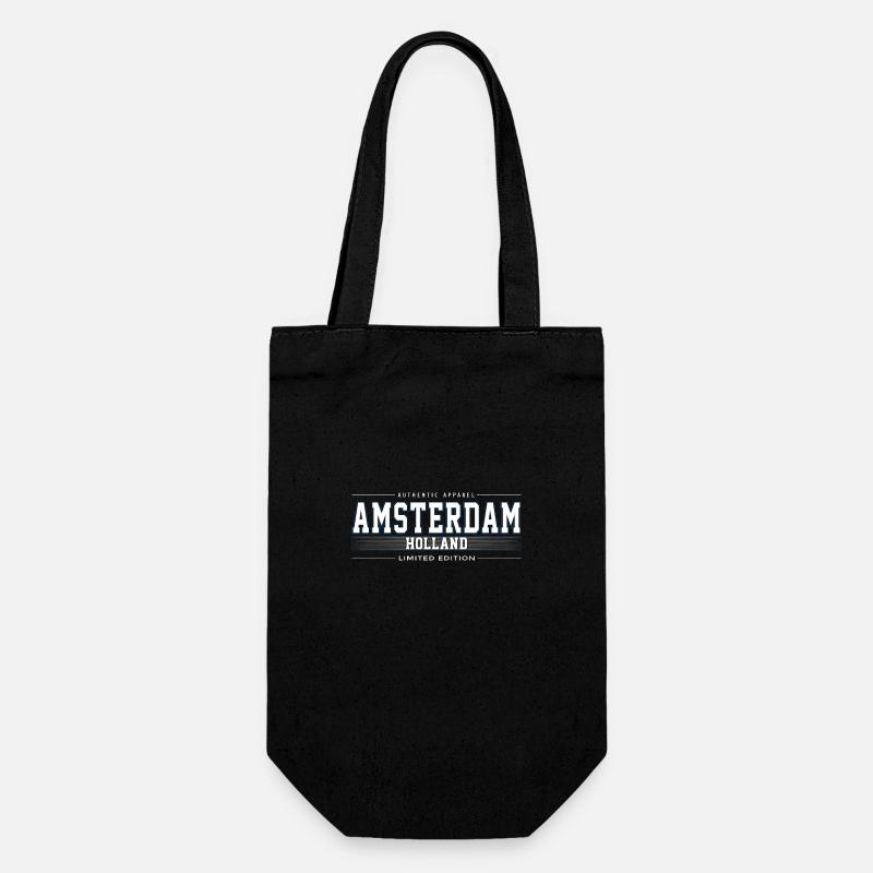 Amsterdam - Geschenkbeutel für Flaschen - Schwarz