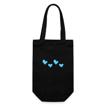 Four Hearts Heart Symbol Love Blue - Gift Bag for Bottles - black - Front