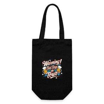 Men on Tour Boys on Tour Funny Text - Gift Bag for Bottles - black - Front