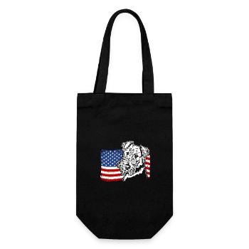 Airedale Terrier US Amerika Fahne Wilsigns - Geschenkbeutel für Flaschen - Schwarz - Vorne