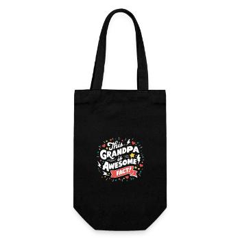 Opa ist der Beste und der coolste Opa der Welt - Geschenkbeutel für Flaschen - Schwarz - Vorne