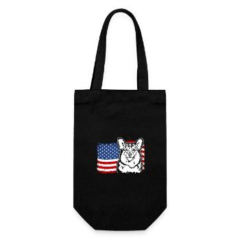 Corgi US Amérique Drapeau Chiens Chien Wilsigns - Sac à bouteille - noir - Devant
