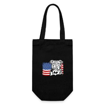 American XXL Bulldog US Amerika Fahne Wilsigns - Geschenkbeutel für Flaschen - Schwarz - Vorne