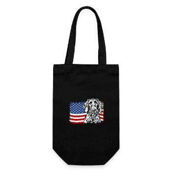 Deutsch Drahthaar US Amerika Fahne Hunde Wilsigns - Geschenkbeutel für Flaschen - Schwarz - Vorne