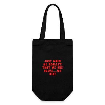 Gerade wenn wir realisieren... - Geschenkbeutel für Flaschen - Schwarz - Vorne