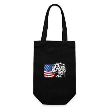 Deutscher Wachtelhund US Amerika Fahne Wilsigns - Geschenkbeutel für Flaschen - Schwarz - Vorne