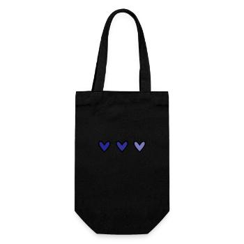 HERZ. HERZ. VALENTINSTAG. LIEBE. LIEBE. HERZ - Geschenkbeutel für Flaschen - Schwarz - Vorne