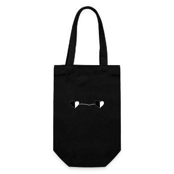 Two Hearts Line - Gift Bag for Bottles - black - Front