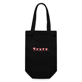 Amour Coeur Ligne Coeurs Symbole Rose - Sac à bouteille - noir - Devant