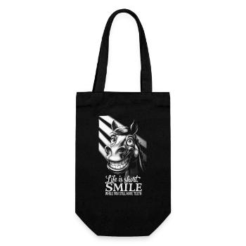 La vie est courte, souriez pendant que vous avez encore des dents - Sac à bouteille - noir - Devant