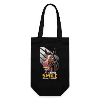 La vie est courte, souriez pendant que vous avez encore des dents - Sac à bouteille - noir - Devant