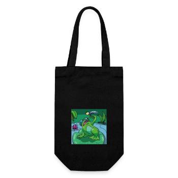T-shirt motif for children & babies: frog & dragonfly - Gift Bag for Bottles - black - Front