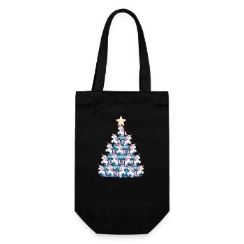 Conception d’arbre de Noël Licorne - Sac à bouteille - noir - Devant