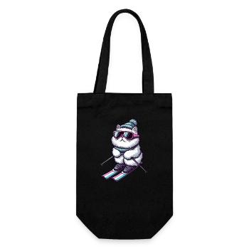 Chat persan skieur hiver magie - Sac à bouteille - noir - Devant