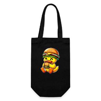 Drôle de canard Hamburger Fast Food Cheeseburger avec - Sac à bouteille - noir - Devant