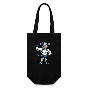 Cow Bull Fitness Workout Gym Training Bodybuilder - Gift Bag for Bottles - black - Front