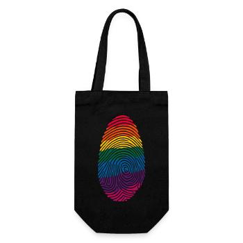 Conception d’art d’empreintes digitales arc-en-ciel coloré - Sac à bouteille - noir - Devant