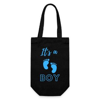 Baby Announcement Pregnancy - Boy - Surprise - Gift Bag for Bottles - black - Front