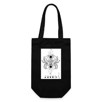 Krebs - Geschenkbeutel für Flaschen - Schwarz - Vorne