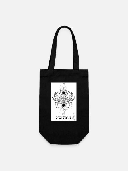Krebs - Geschenkbeutel für Flaschen - Schwarz