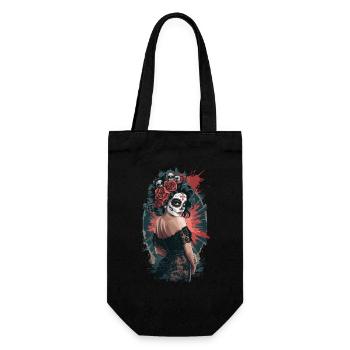 Dia De Los Muertos Catrina Day für eine Halloween - Geschenkbeutel für Flaschen - Schwarz - Vorne