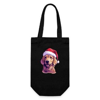 Chien Golden Retriever de Noël - Sac à bouteille - noir - Devant