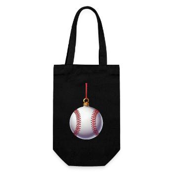 FROHE WEIHNACHTEN BASEBALL - Geschenkbeutel für Flaschen - Schwarz - Vorne