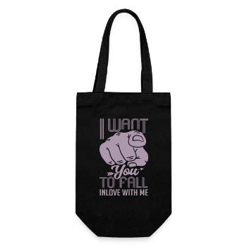 Index finger I want you to fall in love - Gift Bag for Bottles - black - Front