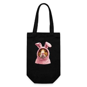 Guinea pig in Easter bunny costume - Gift Bag for Bottles - black - Front