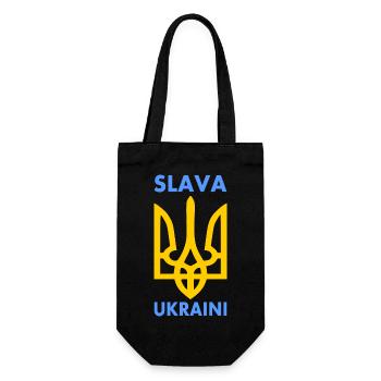 Slava ukraini - Geschenkbeutel für Flaschen - Schwarz - Vorne