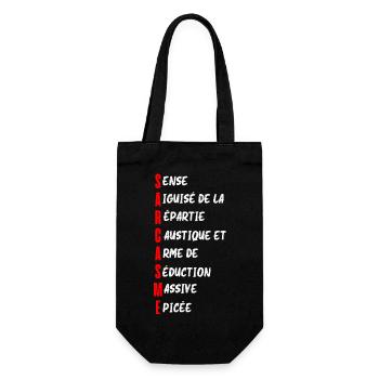 SARCASME définition /Humour noir - Sac à bouteille - noir - Devant