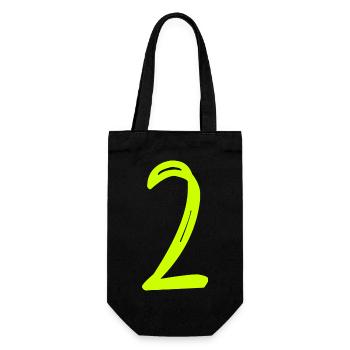 2 JAHRE. 2. JUBILÄUM. GEBURTSTAG 2 JAHRE. ZWEI - Geschenkbeutel für Flaschen - Schwarz - Vorne