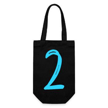 2 JAHRE. 2. JUBILÄUM. GEBURTSTAG 2 JAHRE. ZWEI - Geschenkbeutel für Flaschen - Schwarz - Vorne