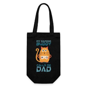 Funny Quote with Chat, Geek Gaming Humor - Gift Bag for Bottles - black - Front