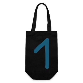 1 Number One Number Birthday - Gift Bag for Bottles - black - Front