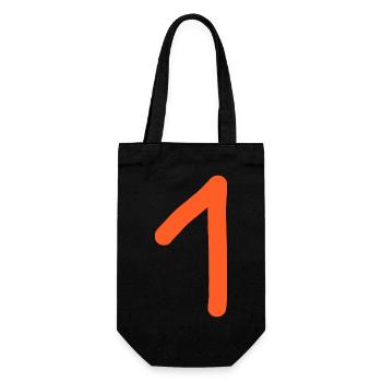 1 Nummer eins Zahl Geburtstag - Geschenkbeutel für Flaschen - Schwarz - Vorne