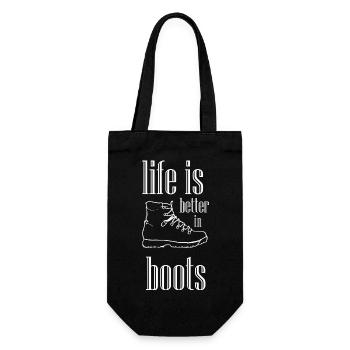 Life Is Better In Boots Saying - Gift Bag for Bottles - black - Front