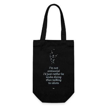 Spruch-Design für Sporttaucher - Geschenkbeutel für Flaschen - Schwarz - Vorne