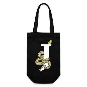 Letter j snake - Gift Bag for Bottles - black - Front