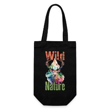 Cerf Nature sauvage Bois Forêt animale Montagnes sauvages - Sac à bouteille - noir - Devant