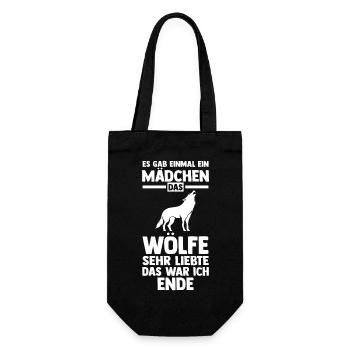 Tier Waldtier Wolf - Geschenkbeutel für Flaschen - Schwarz - Vorne