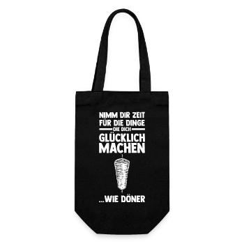Dönerspieß Kebab Döner - Geschenkbeutel für Flaschen - Schwarz - Vorne