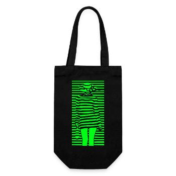 Beautiful female paint fashion colorful woman art - Gift Bag for Bottles - black - Front