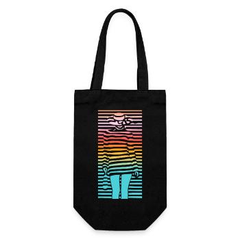 Schöne weibliche Farbe Mode bunte Frau Kunst - Geschenkbeutel für Flaschen - Schwarz - Vorne