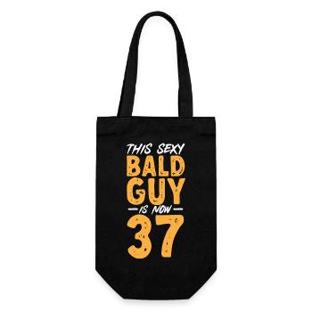 Tête chauve Calvitie Barbe Tête chauve - Sac à bouteille - noir - Devant