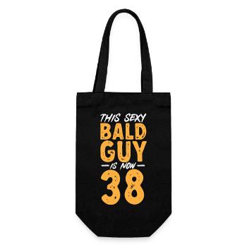 Bald Head Baldness Beard Bald Head - Gift Bag for Bottles - black - Front