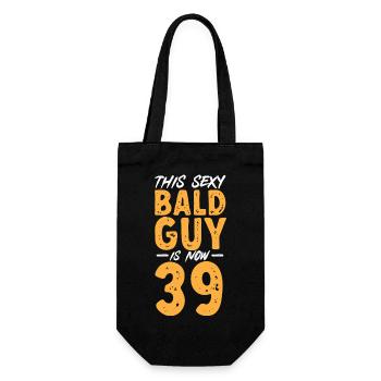 Bald Head Baldness Beard Bald Head - Gift Bag for Bottles - black - Front