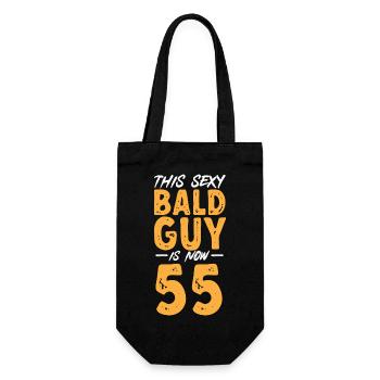 Bald Head Baldness Beard Bald Head - Gift Bag for Bottles - black - Front
